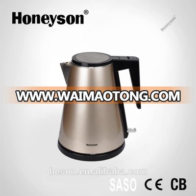 Honeyson smart design hospitality products, double shell body water kettle electric